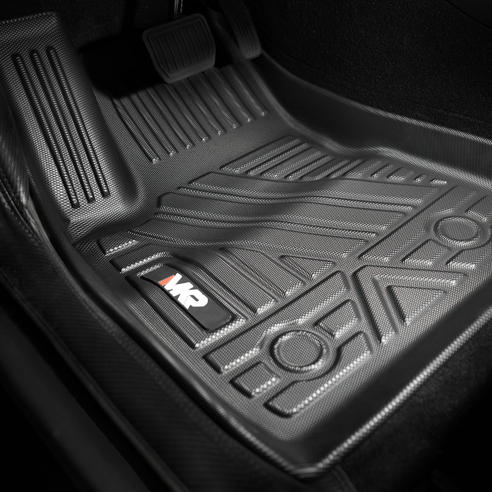 All-Weather TPE Floor Mats For Tesla Model Y 2021-2022 Model 3 2023-2025 - Waterproof, Anti-Slip, Full Coverage
