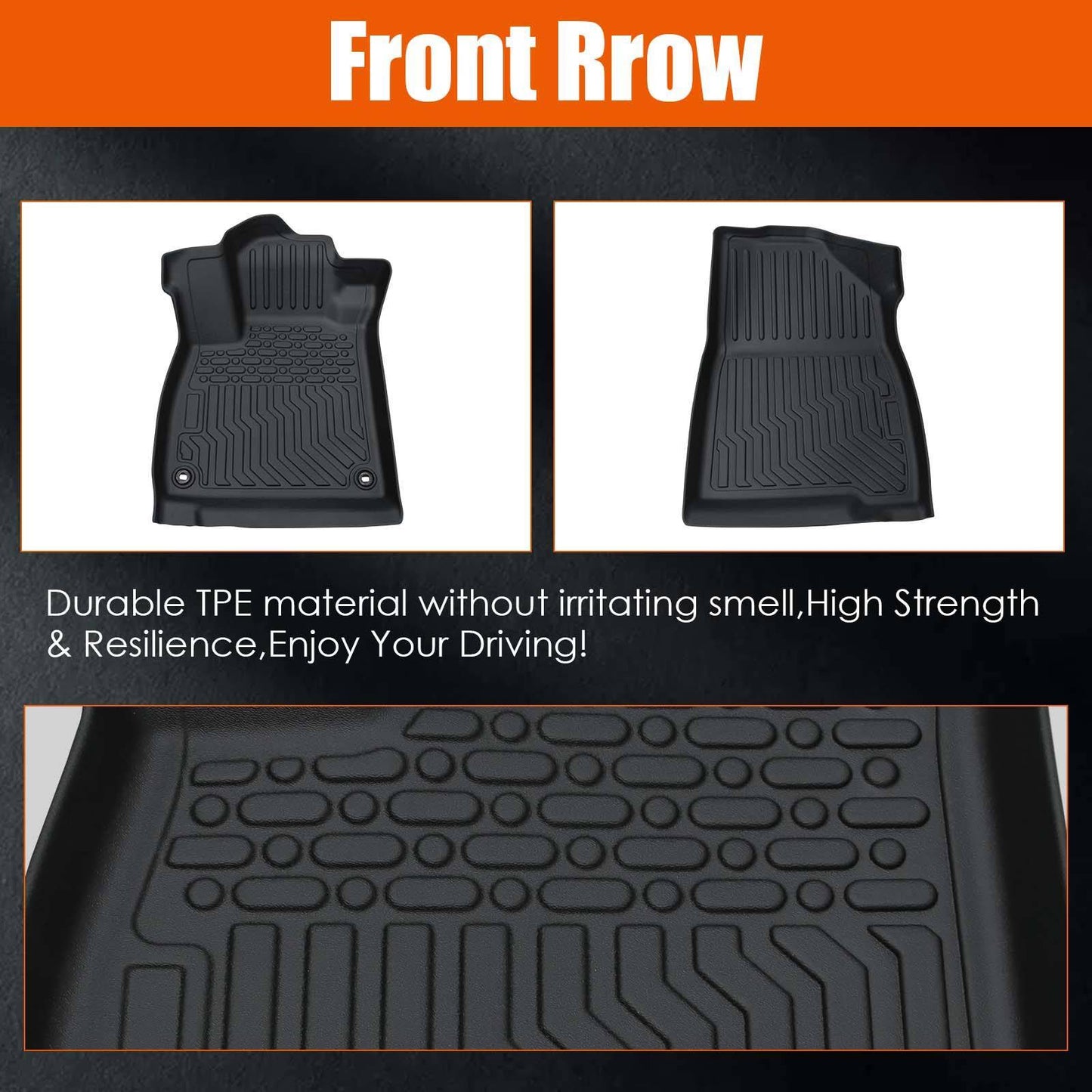 TPE Rubber Car Floor Mats All-Weather For 18-21 Accord