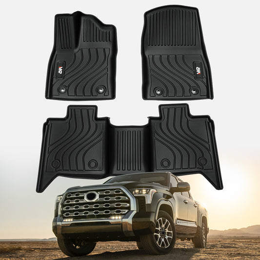 All-Weather TPE Front And Rear Row Floor Liners Floor Mats Fit For Toyota Tundra CrewMax Cab 2022-2025, Custom Fit Tundra Floor Mats Fit For Toyota 20484