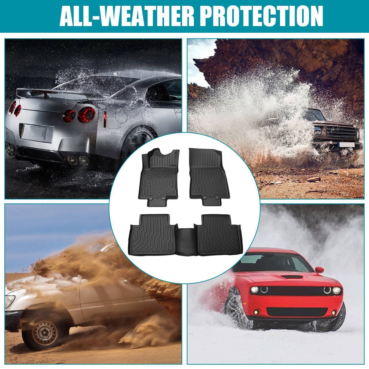 Car Floor Mats For 2014-2020 Rogue,NO FIT Rogue Sport,Black Cargo Liner