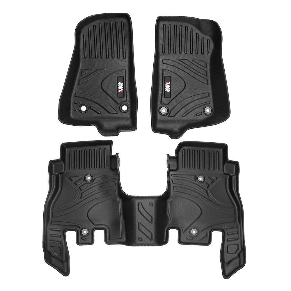 MKR Waterproof And Stain-resistant TPE Car Floor Mats Black 3 PCS For Jeep Wrangler JL 2018 4 Doors Model Not Fit For Jeep Wrangler JK Or 4XE