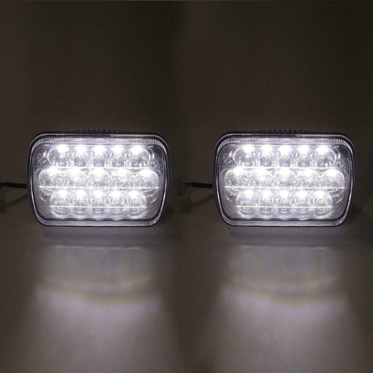 2PCS 7x6 LED Headlights – Sealed Beam DRL Headlamp for Jeep Wrangler JK/TJ/CJ/LJ