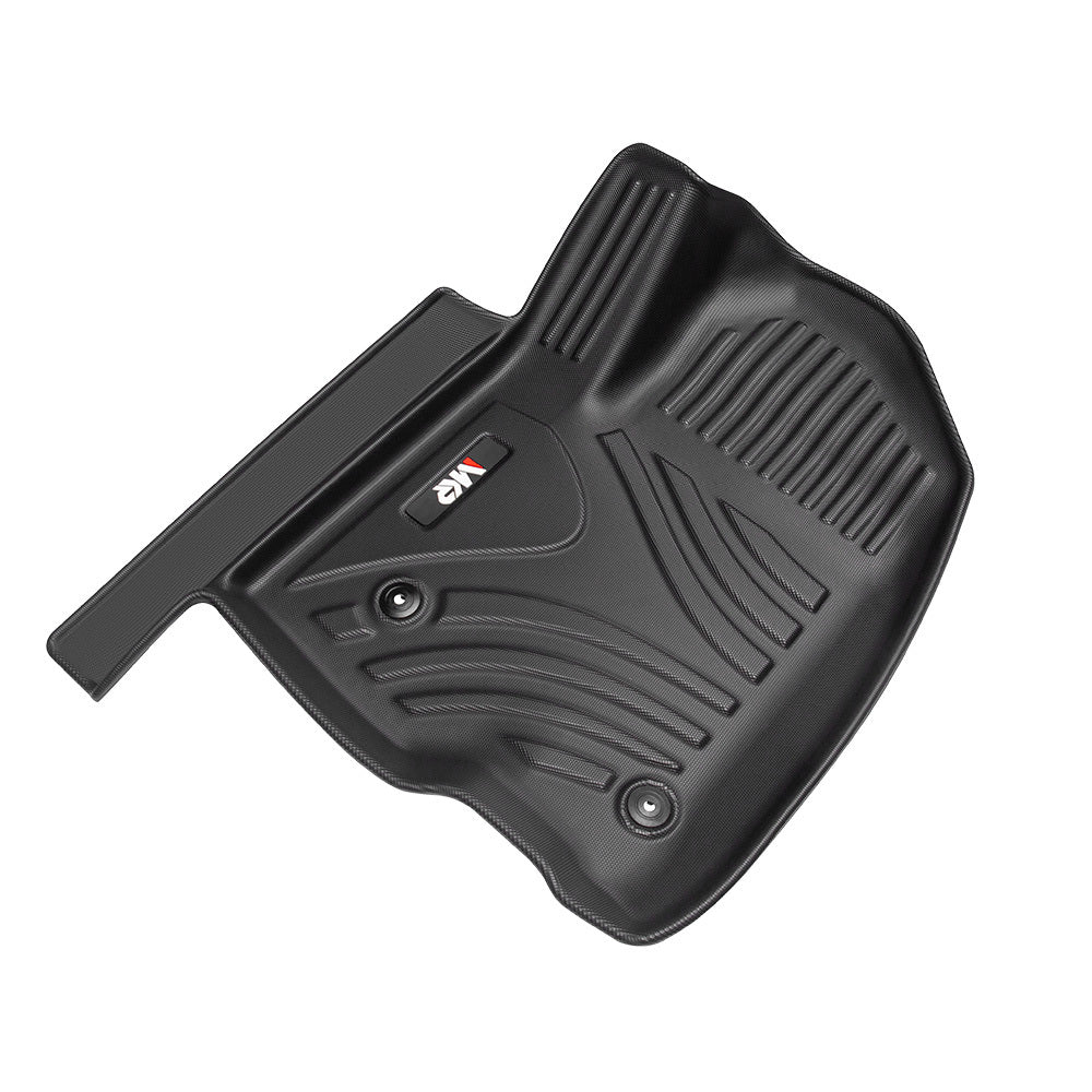 All Weather Floor Mats For Chevy Silverado GMC Sierra 1500 2019-2025, 2020-2025 SLV SRA 2500 3500 HD Crew Cab, With Rear Under-Seat Storage