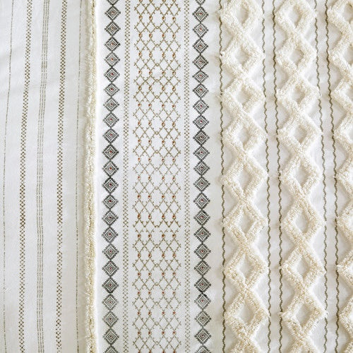 King Cal King Cotton Printed Duvet Cover Set With Chenille