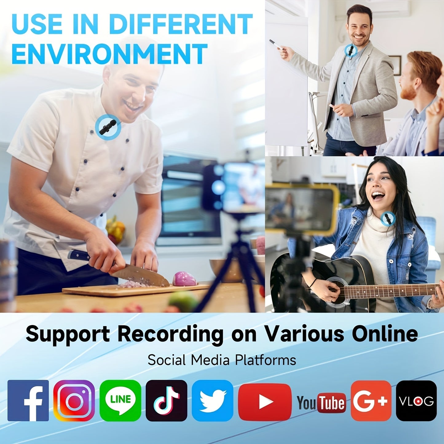 Wireless Lavalier Lapel Microphone For IPhone IPad Professional Wireless Clip Mic