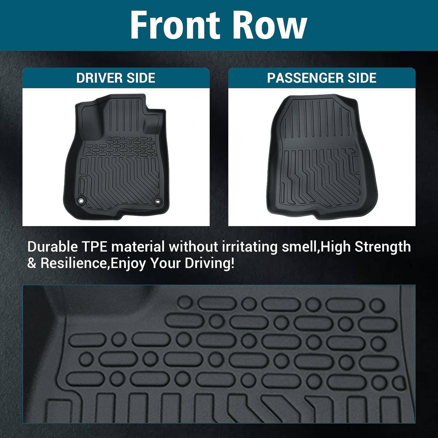 TPE Rubber Car Floor Mats All-Weather For 17-22 CR-V