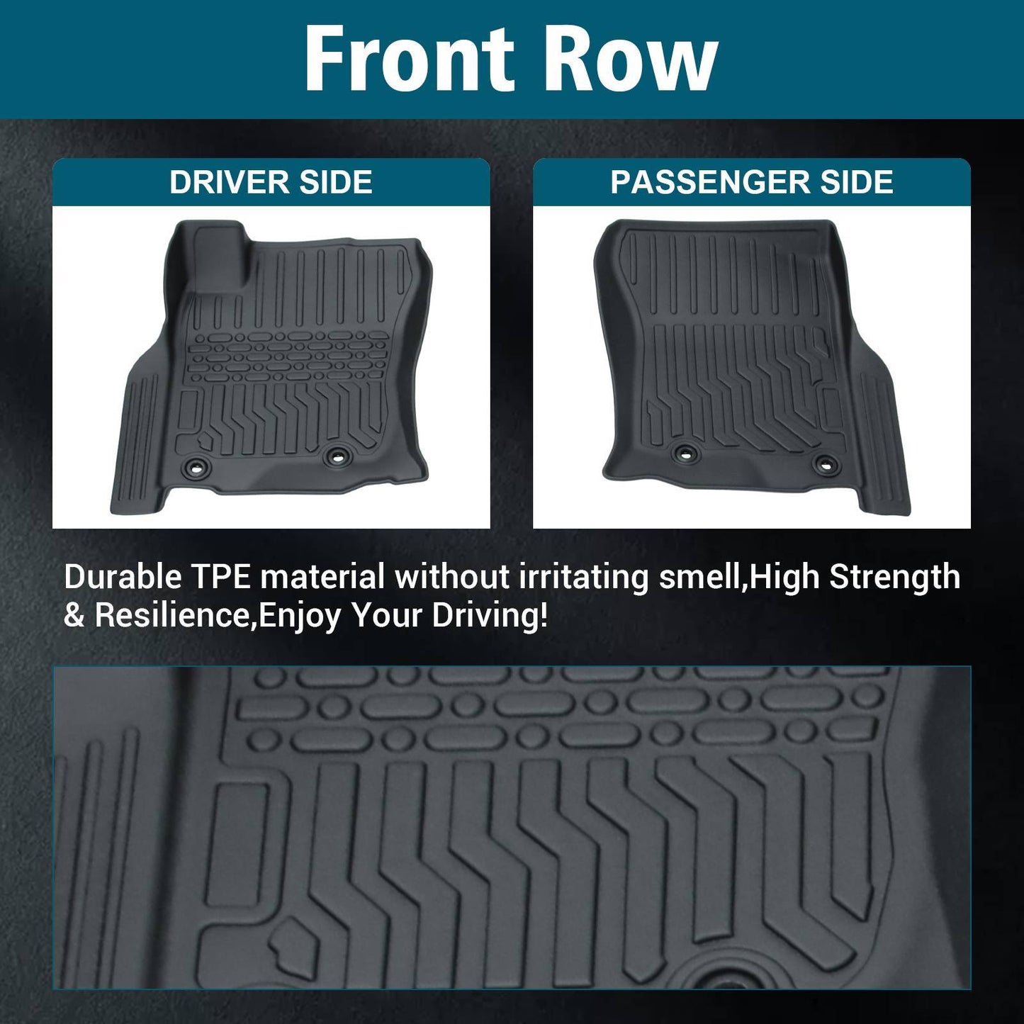 TPE Rubber Car Floor Mats All-Weather Black For 14-22 Lexus GX460 & 14-23 4Runner