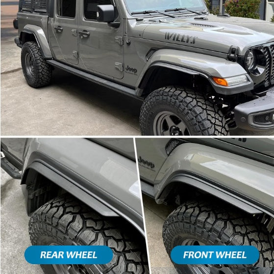 Front Rear Fenders Compatible With 2020-2024 Wrangler Gladiator JT Sport Willys