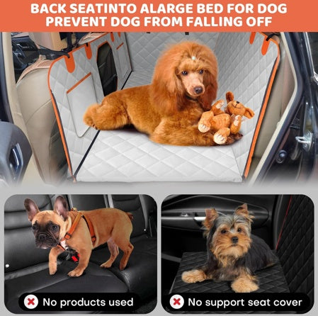 Dog Backseat Extender, Car Seat Cover With A Hard Bottom That Can Withstand 400 Pounds, Sturdy Waterproof Dog Hammock