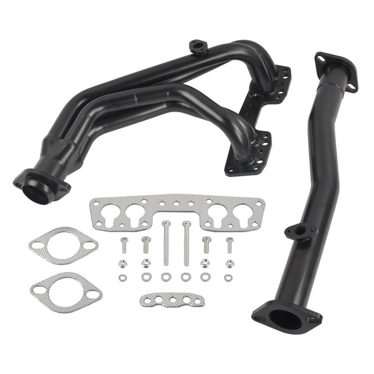 Black Performance Exhaust Header System For 90-95 T,oyota Pickup&4-Runner 2.4L 22RE 4WD   .