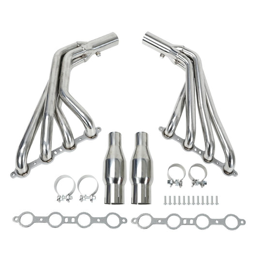 Long Tube Stainless Header Exhaust Manifold For 10-15 Chevy Camaro SS LS3 6.2 V8  .