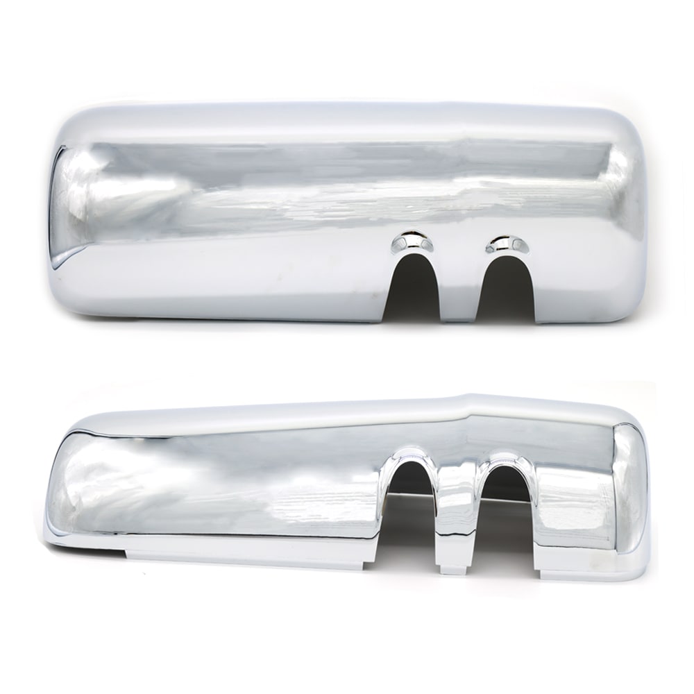Chrome Mirror Covers Compatible With Kenworth T680 T880 W990 – Driver & Passenger Side – With Clips