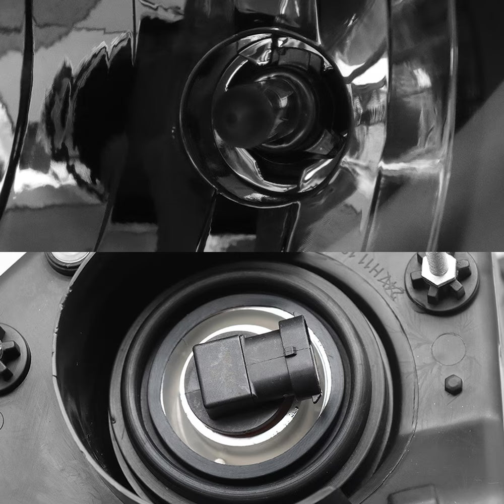 Headlight Assembly Fit for Freightliner Cascadia 2008–2016, Black Housing, Left & Right Pair, With Halogen Bulbs