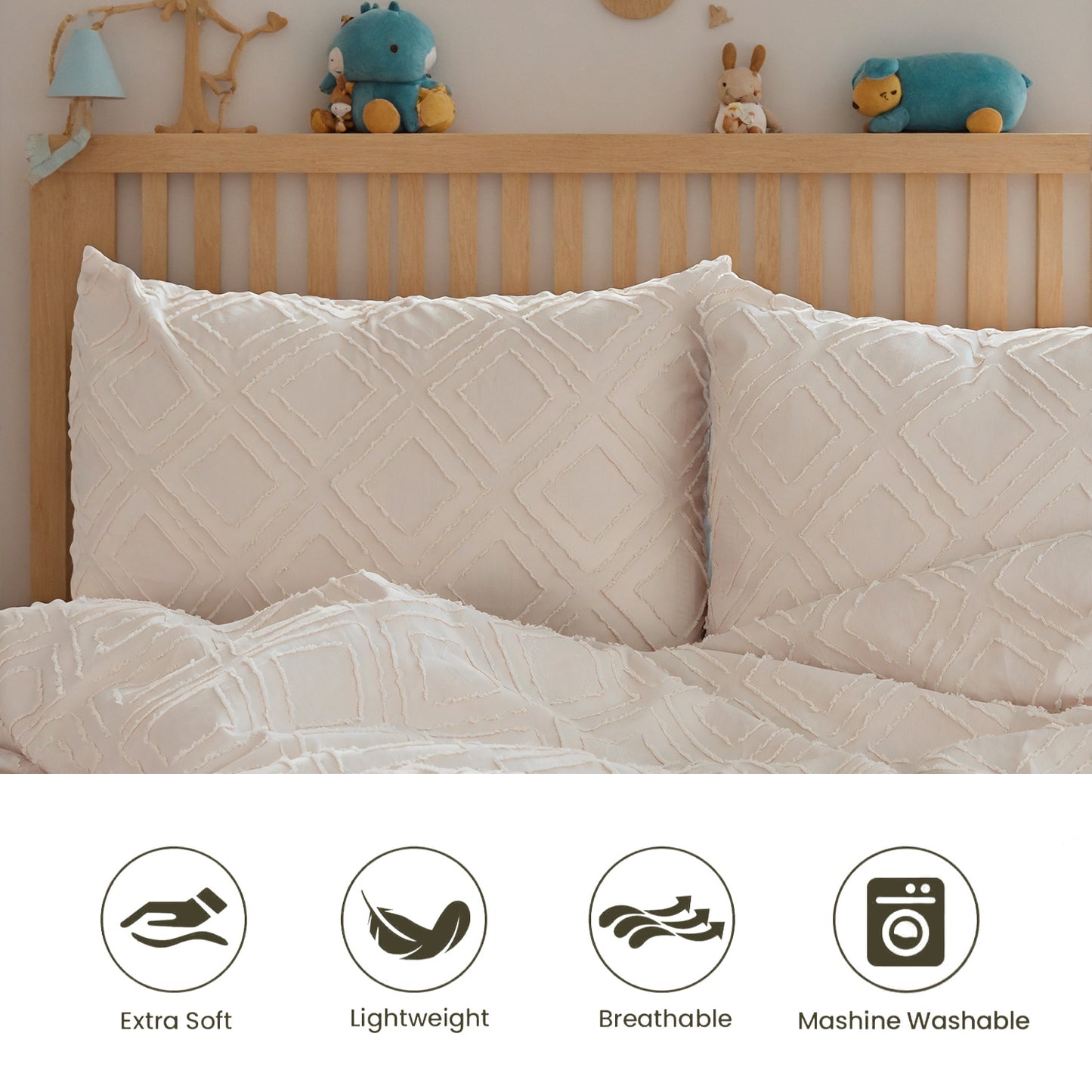 Bohemian Style Quilt Cover Set, Cut Flower Quilt Cover,  Tufted Quilt Cover Three-piece Set, One Quilt Cover And Two Pillowcases,  Washable And Machine Washable Without Shrinkage,  Suitable For Hotels