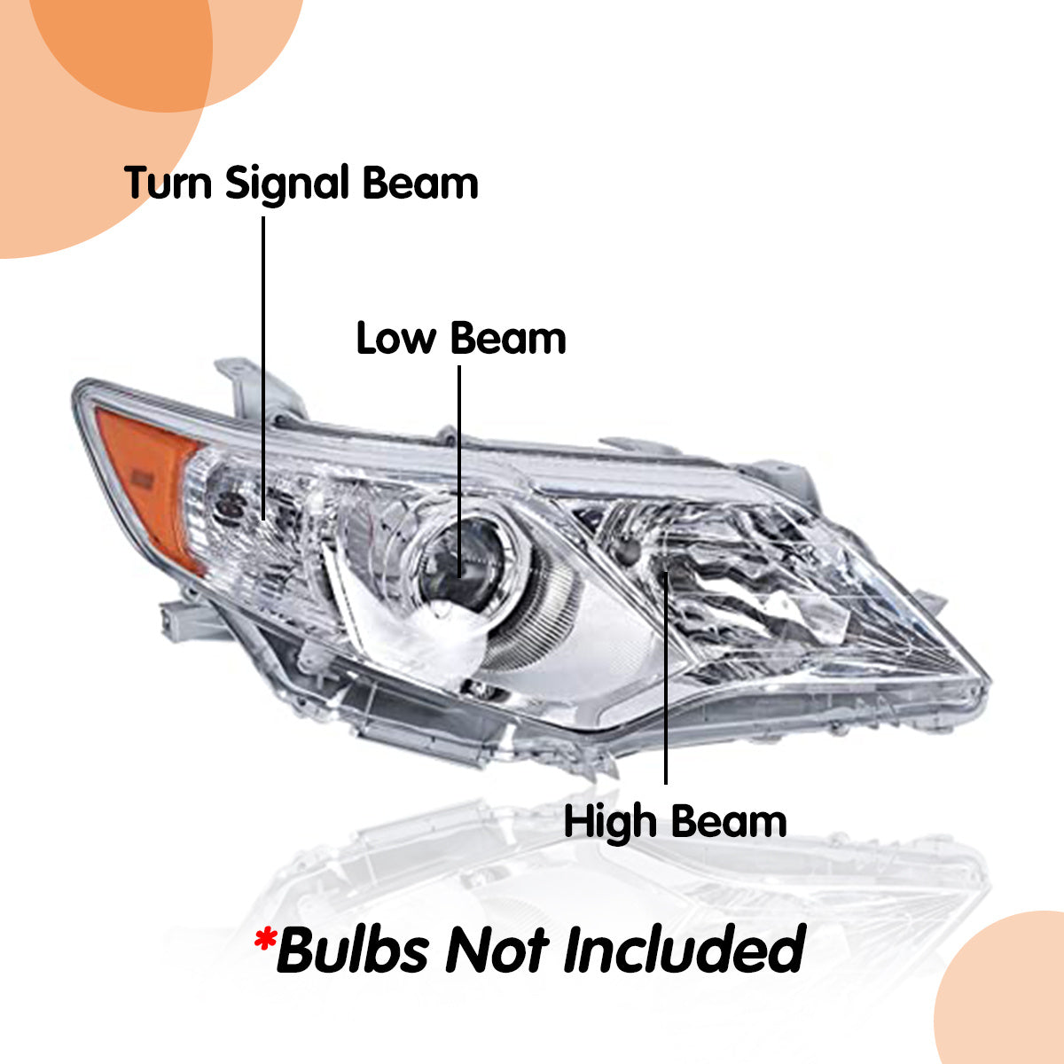 Pair For 2012-2014 ToyotaCamry Headlights Assembly Projector Headlamps LH,RH