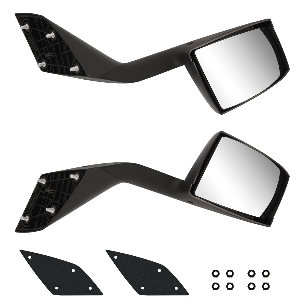 VOLVO VNL Hood Mirror Set (Left + Right) – Black or Electroplated Finish