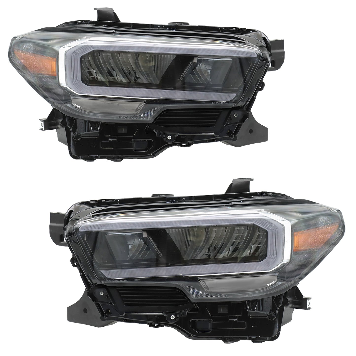 LED Headlight Assembly Replacement for 2020–2023 Toyota Models, Black Housing, Clear Lens, Bulbs Included – Sold as Pair
