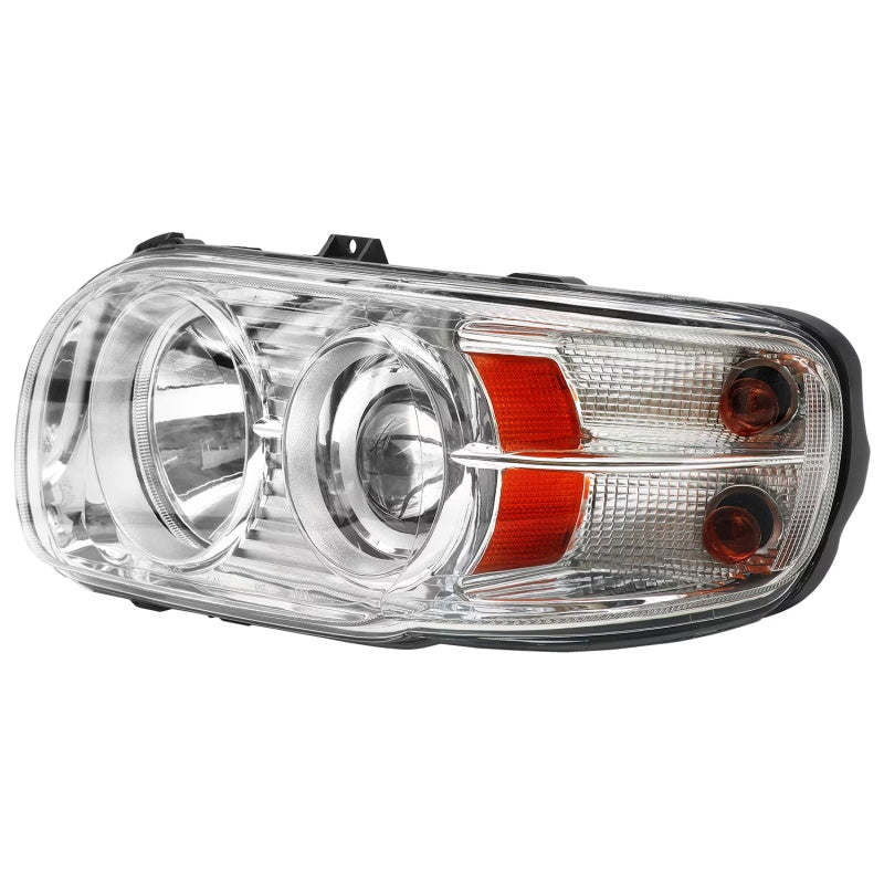 Halogen Headlight Assembly Compatible with 2008–2018 Peterbilt 388 / 389 – Left Driver Side – Chrome Clear Lens