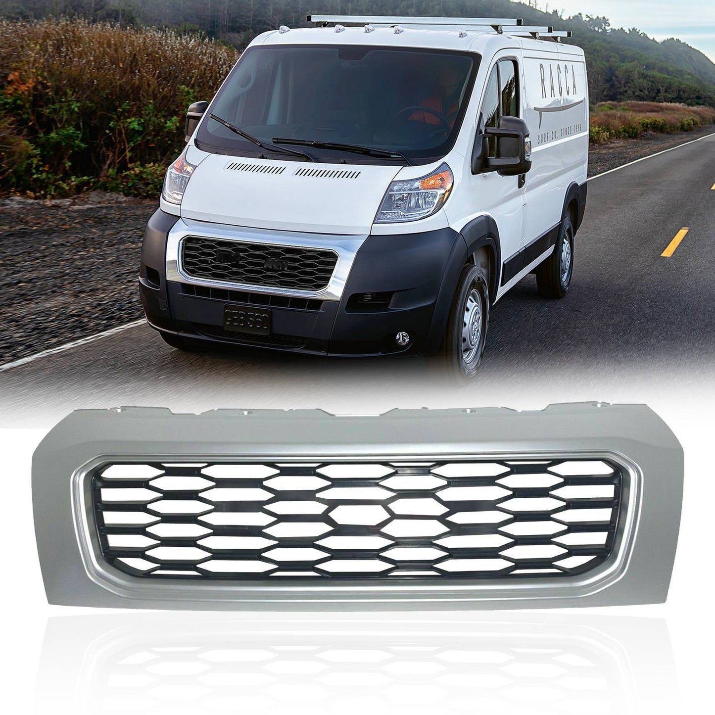 Front Grill for 2019–2022 Ram ProMaster 1500 / 2500 / 3500 – Gloss Black