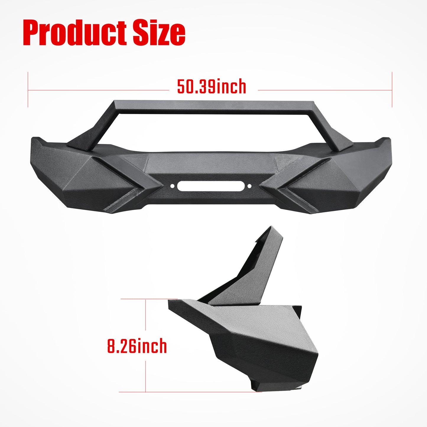 Front Bumper With Winch Plate Compatible With Wrangler JK