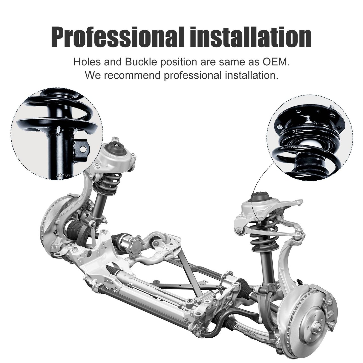 Front Strut & Coil Spring Assembly – Left & Right Set | Compatible with 2003–2008 Toyota Matrix / Pontiac Vibe