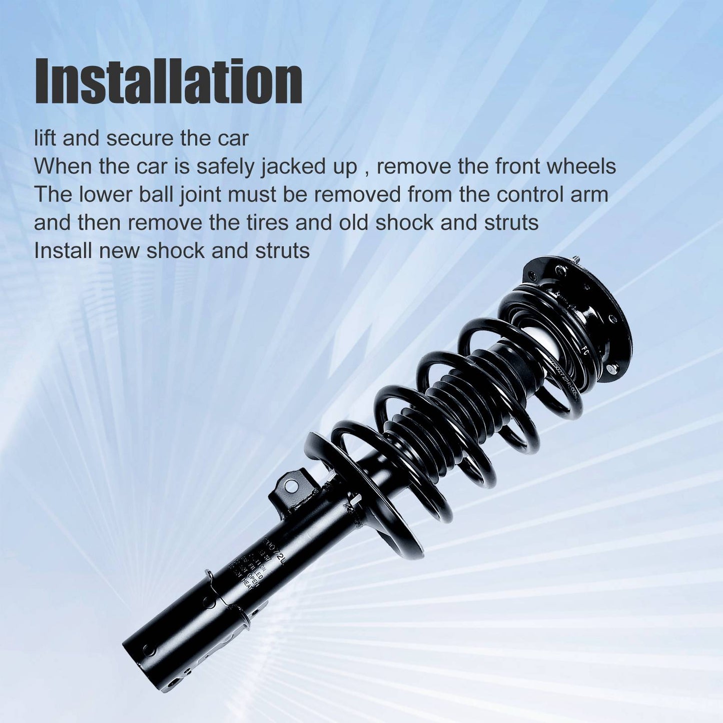 Front Strut & Coil Spring Assembly – Left & Right Set | Compatible with 2003–2008 Toyota Matrix / Pontiac Vibe