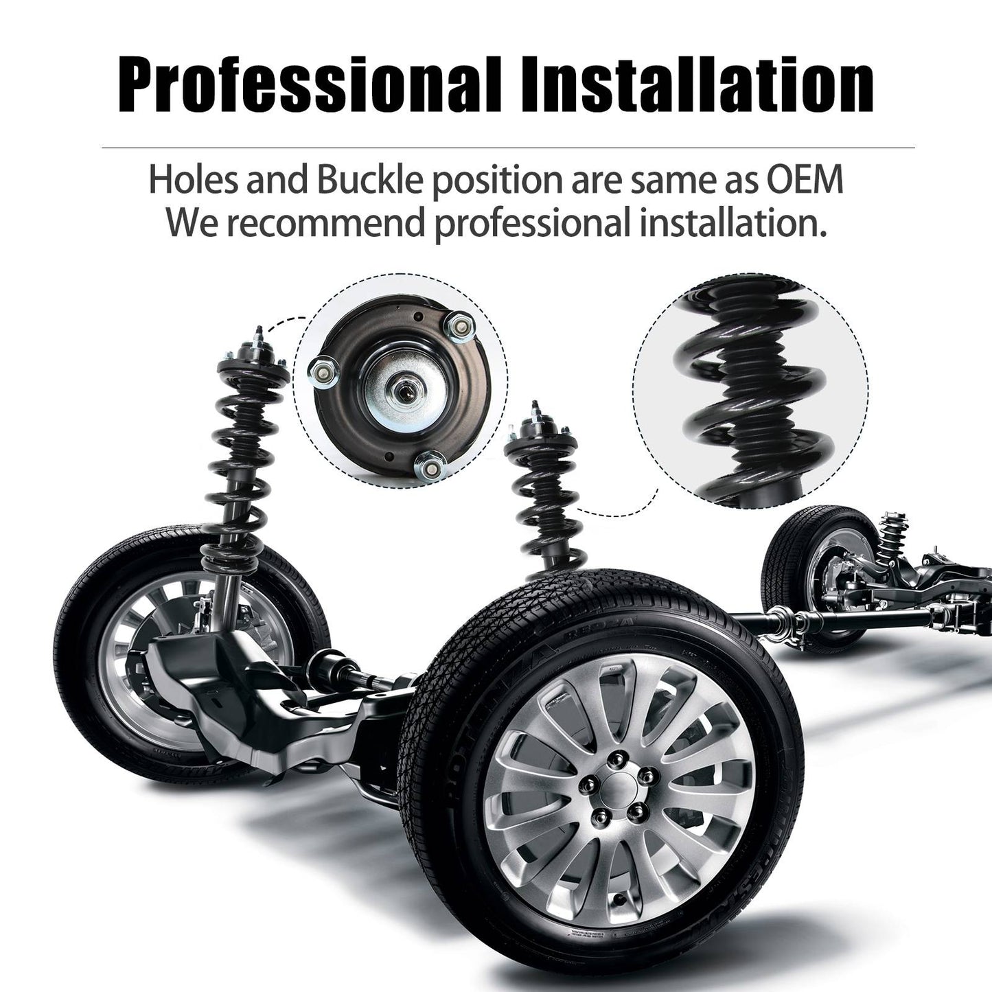 Front Complete Shock Strut Assembly with Coil Spring Compatible with Toyota Tacoma / 4Runner / Land Cruiser