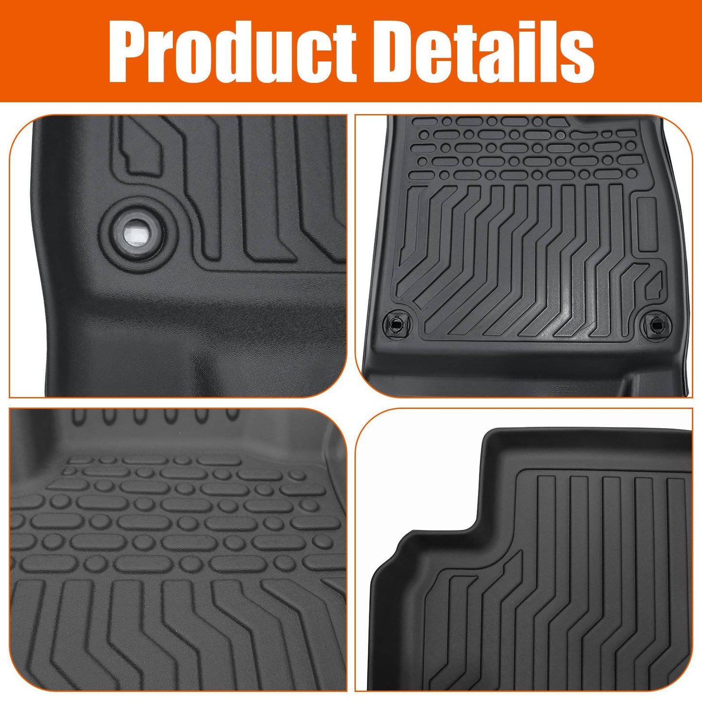TPE Rubber Car Floor Mats All-Weather For 18-21 Accord