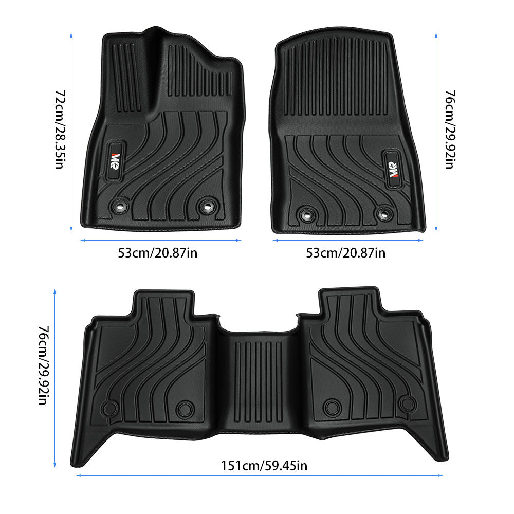 All-Weather TPE Front And Rear Row Floor Liners Floor Mats Fit For Toyota Tundra CrewMax Cab 2022-2025, Custom Fit Tundra Floor Mats Fit For Toyota 20484