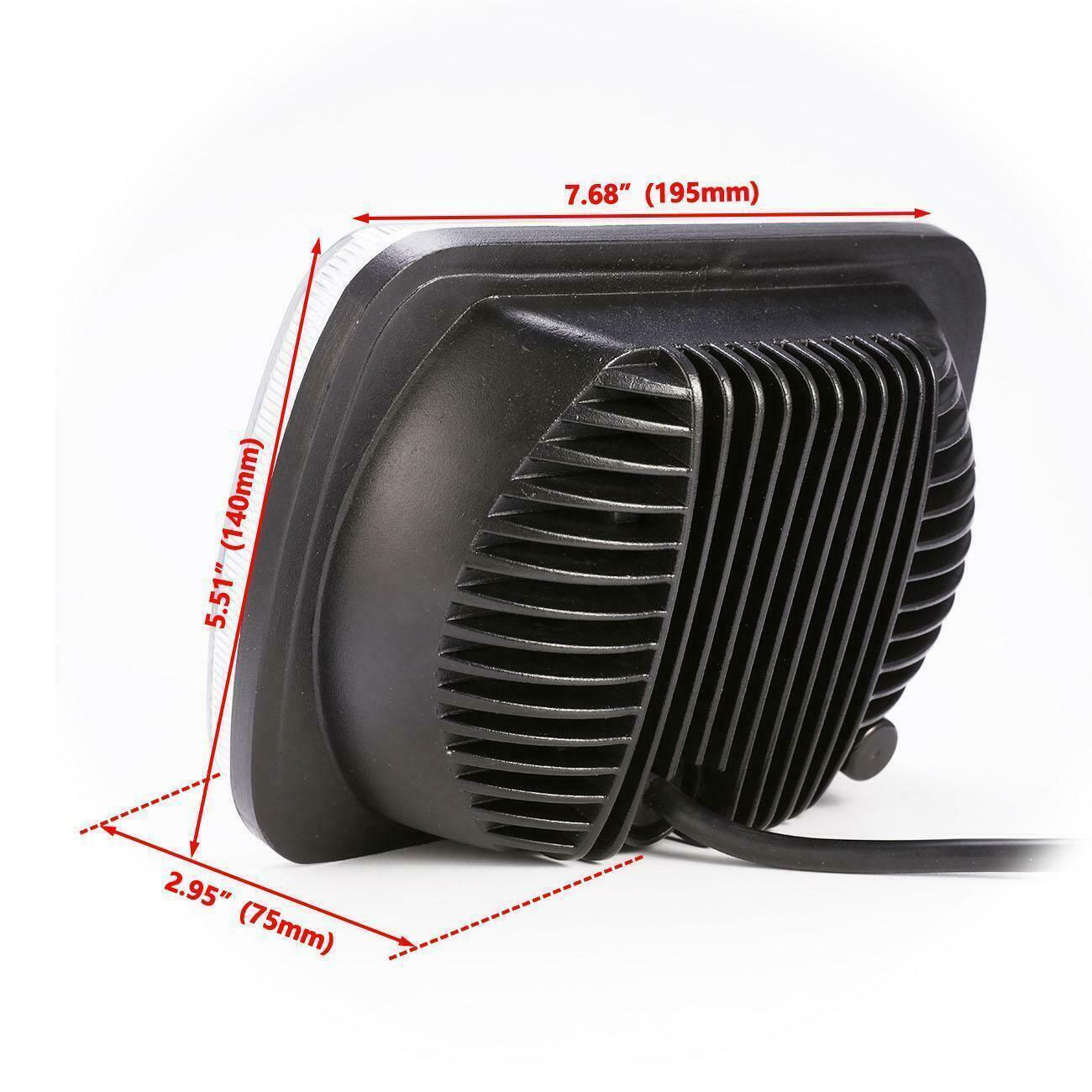 2PCS 7x6 LED Headlights – Sealed Beam DRL Headlamp for Jeep Wrangler JK/TJ/CJ/LJ