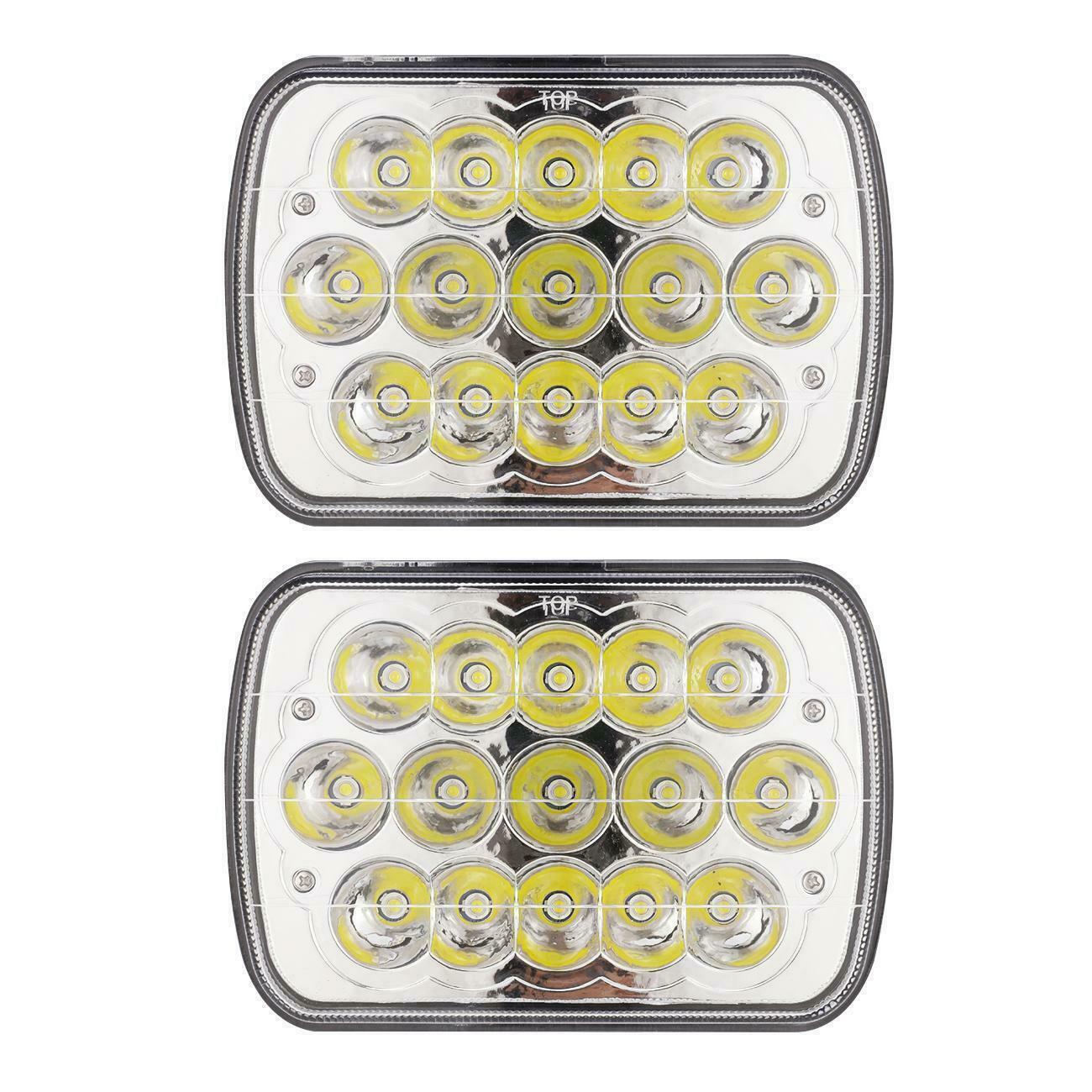2PCS 7x6 LED Headlights – Sealed Beam DRL Headlamp for Jeep Wrangler JK/TJ/CJ/LJ