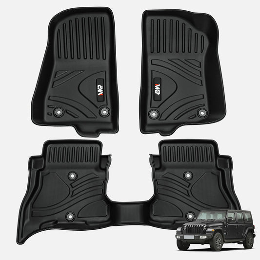 MKR Non-Slip TPE Floor Mats for Jeep Wrangler JL 4xe 2021–2024, 4-Door (Not for 2-Door)