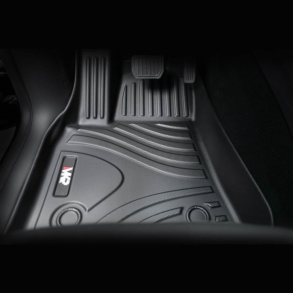 MKR TPE All-Weather Floor Mats for Tesla Model Y 2021–2022 – Waterproof, Anti-Slip, Full-Coverage 6-Piece Set