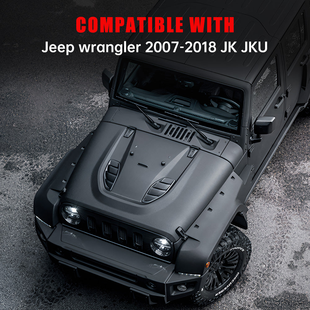 Metal Replacement Hoods Compatible With Wrangler JK JKU