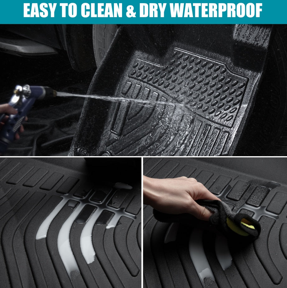 Car Floor Mats For 17-20 Hyundai Elantra No Fit GT All-Weather TPE Rubber Black