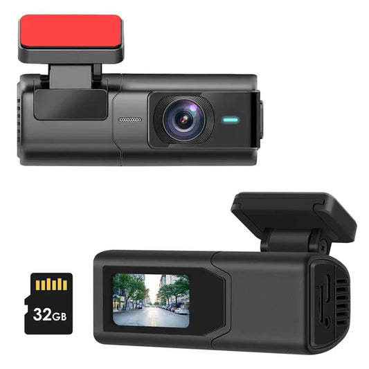 2K HD Dash Cam with IPS Screen, Night Vision, 140° Wide Angle, WiFi App Control + 32GB Card