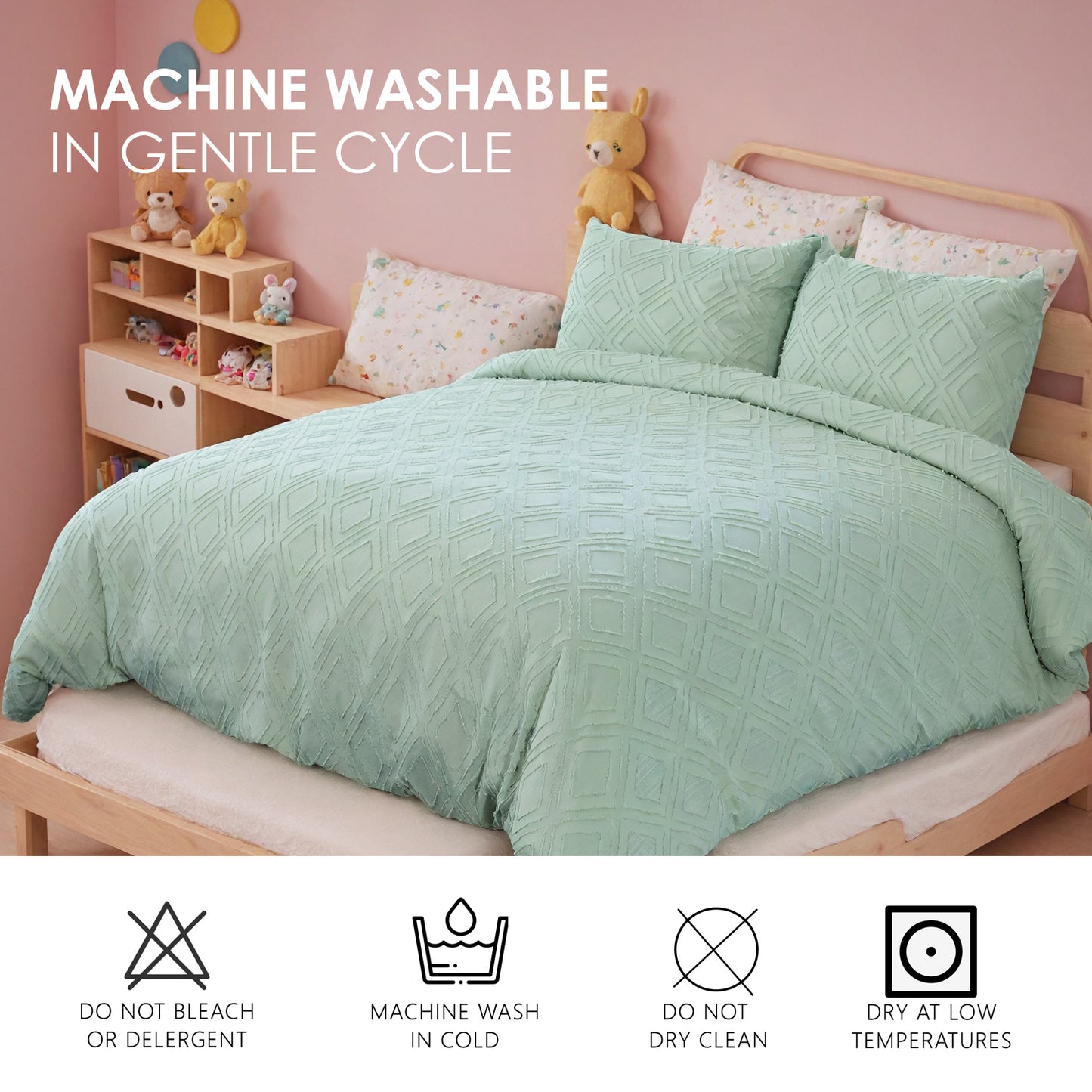 Bohemian Style Quilt Cover Set, Cut Flower Quilt Cover,  Tufted Quilt Cover Three-piece Set, One Quilt Cover And Two Pillowcases,  Washable And Machine Washable Without Shrinkage,  Suitable For Hotels