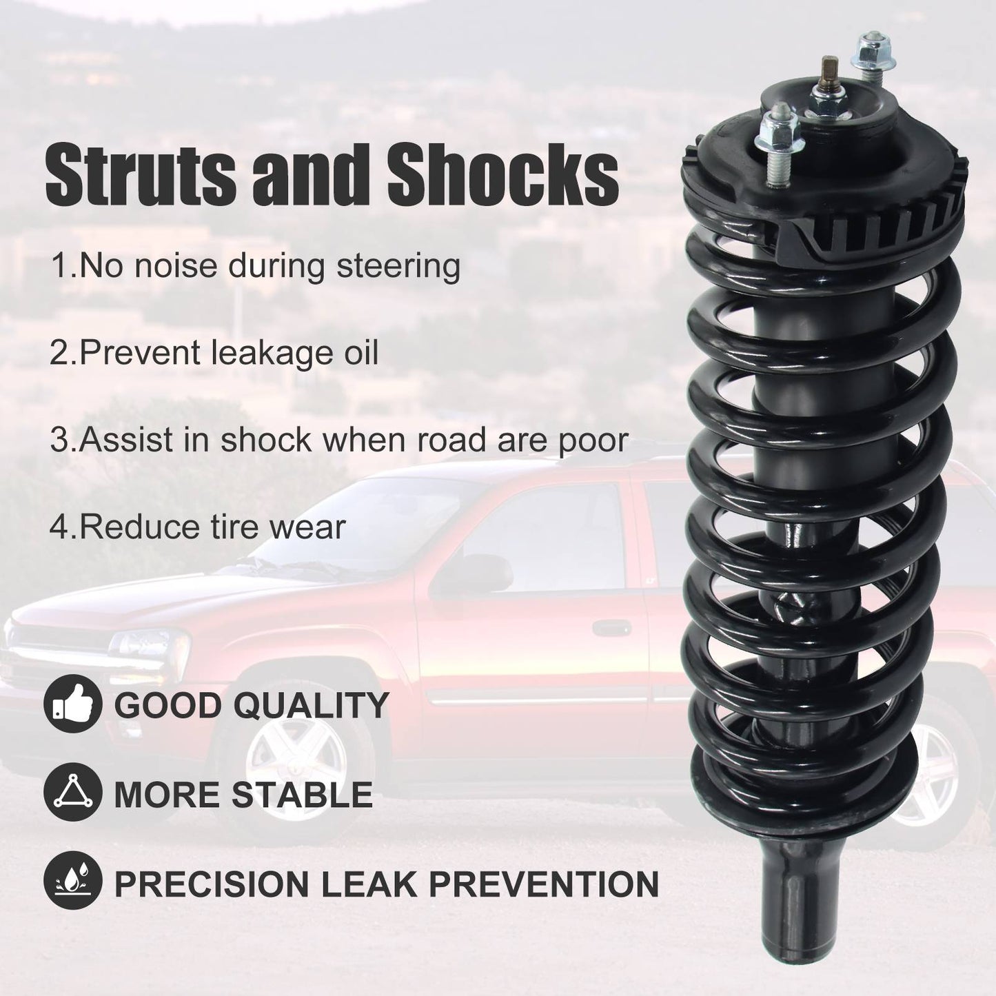 Front Suspension Strut Assembly with Coil Spring – Replacement for Chevy Trailblazer / GMC Envoy (171341