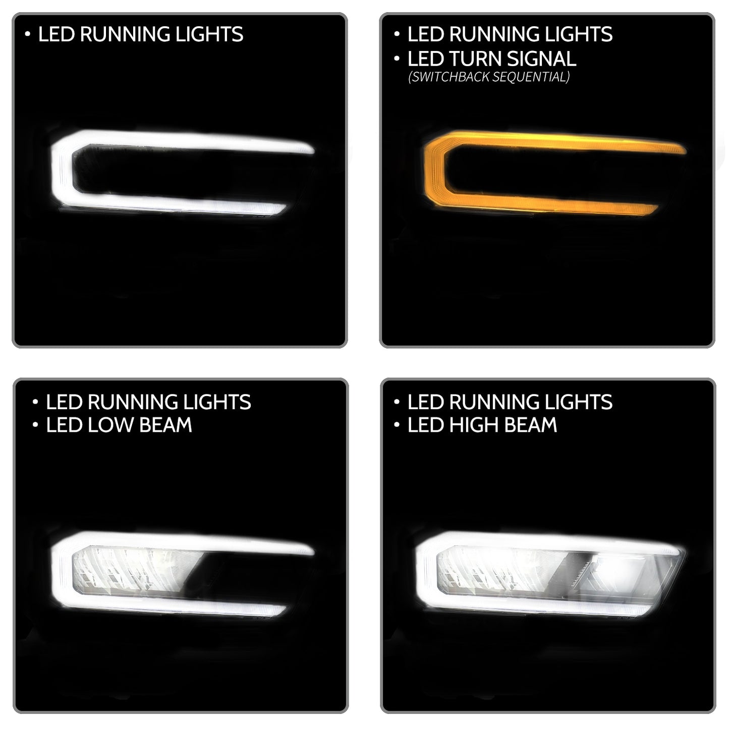 LED Headlight Assembly Replacement for 2020–2023 Toyota Models, Black Housing, Clear Lens, Bulbs Included – Sold as Pair