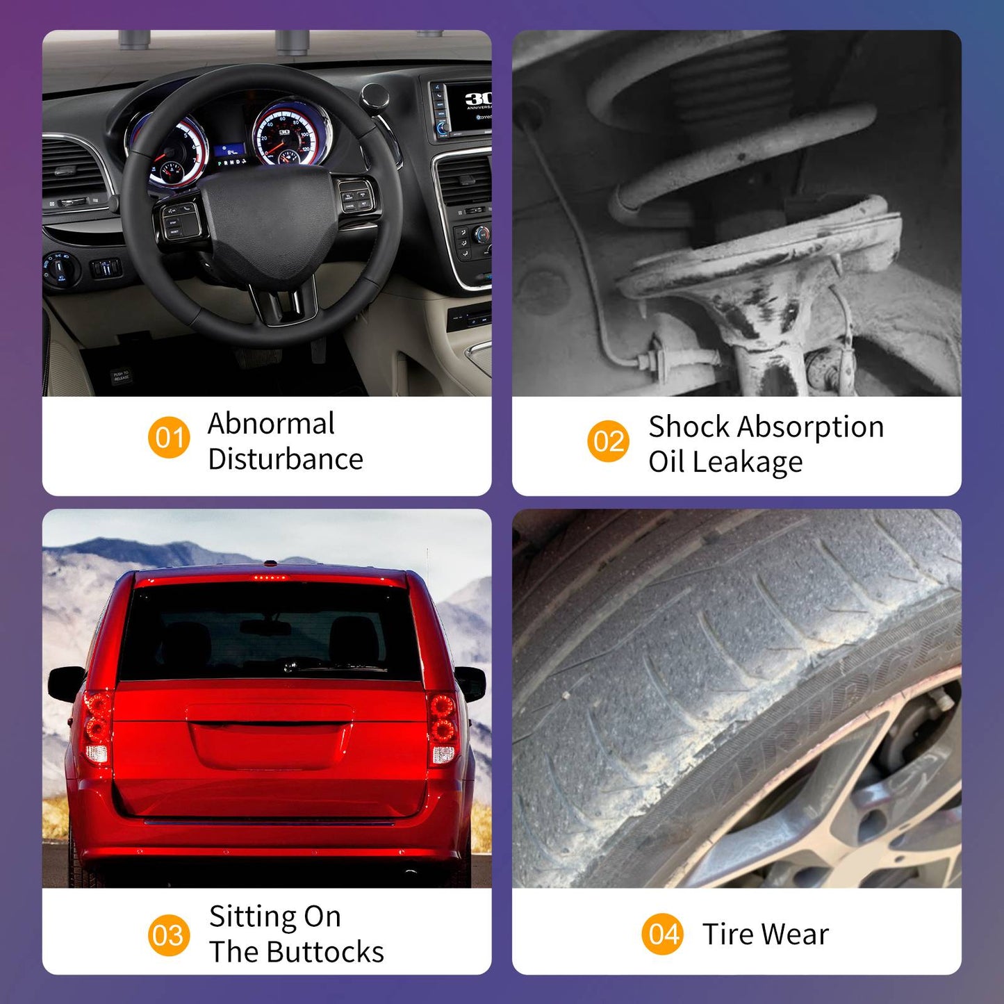 Pair Front Strut Assembly with Coil Spring for 2008–2019 Dodge Grand Caravan / Town & Country