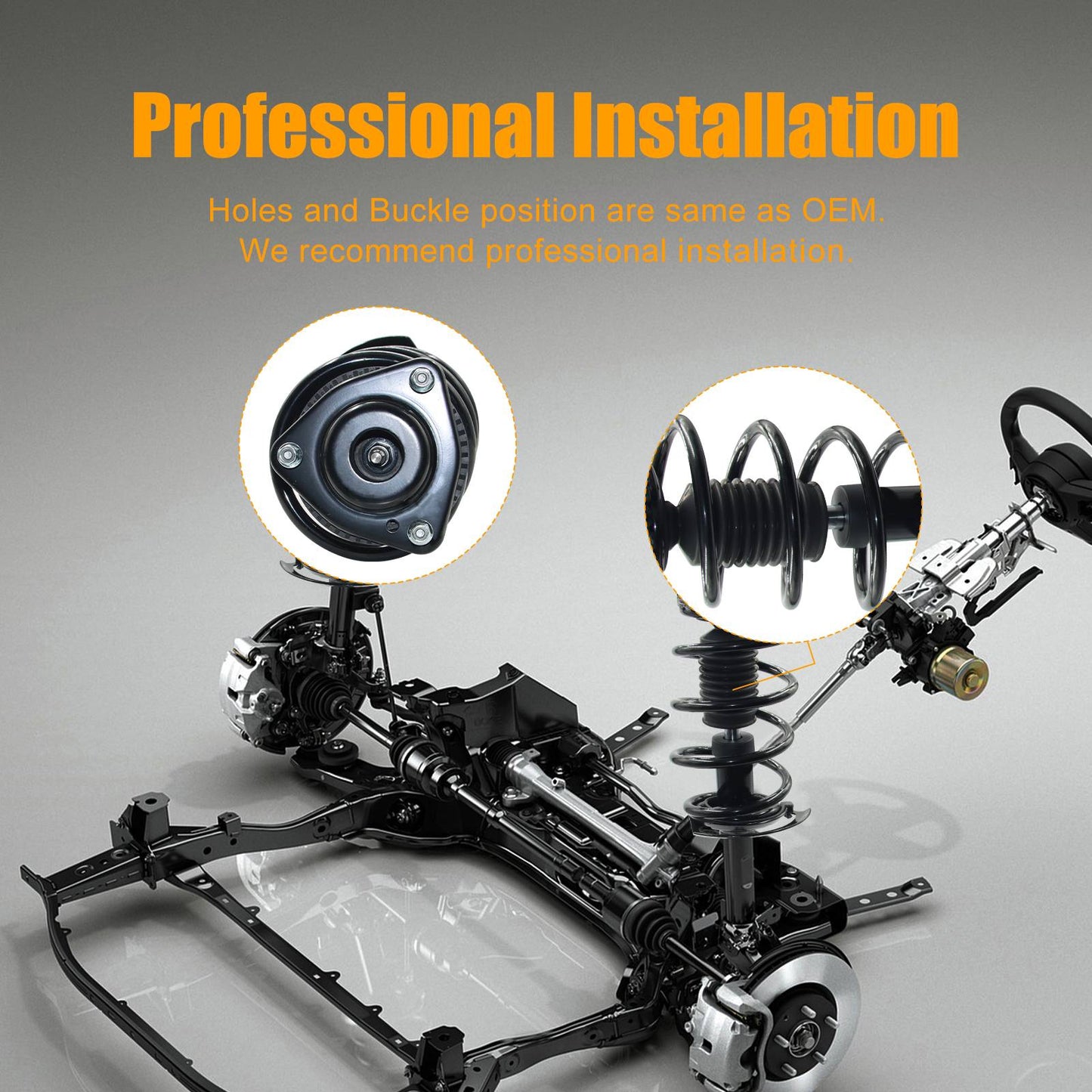 Pair Front Strut Assembly with Coil Spring for 2008–2019 Dodge Grand Caravan / Town & Country