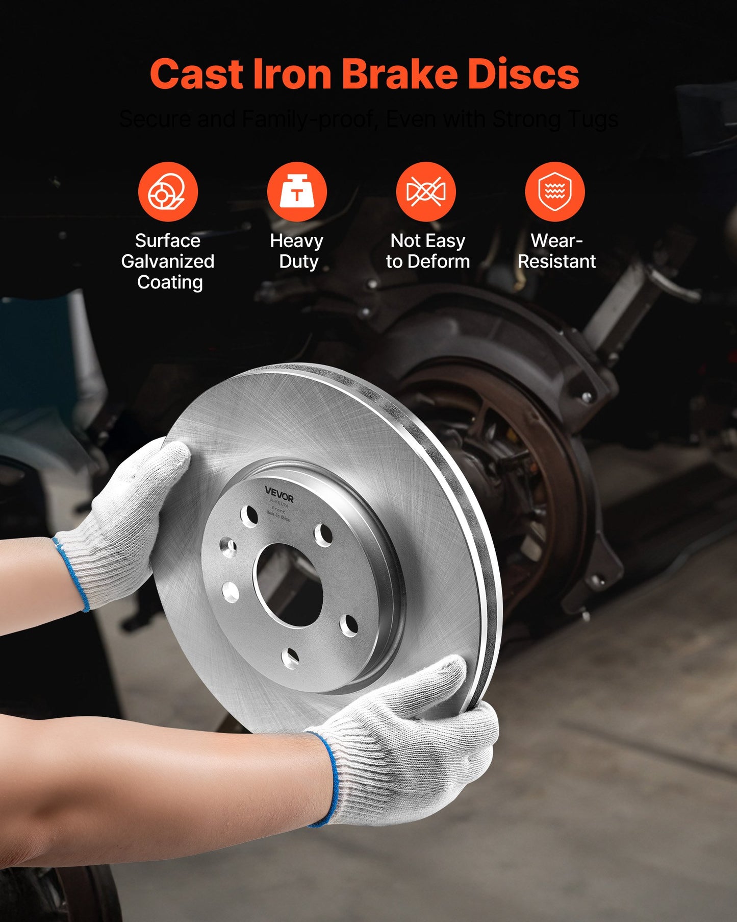 Front And Rear Brake Kit Compatible With 2010-2017 Chevrolet Equinox, 2010-2017 GMC Terrain, Hollow Brake Rotors Ceramic Brake Pads Replacement Kit, 12.7 In Front Rotors, 12 In Rear Rotors