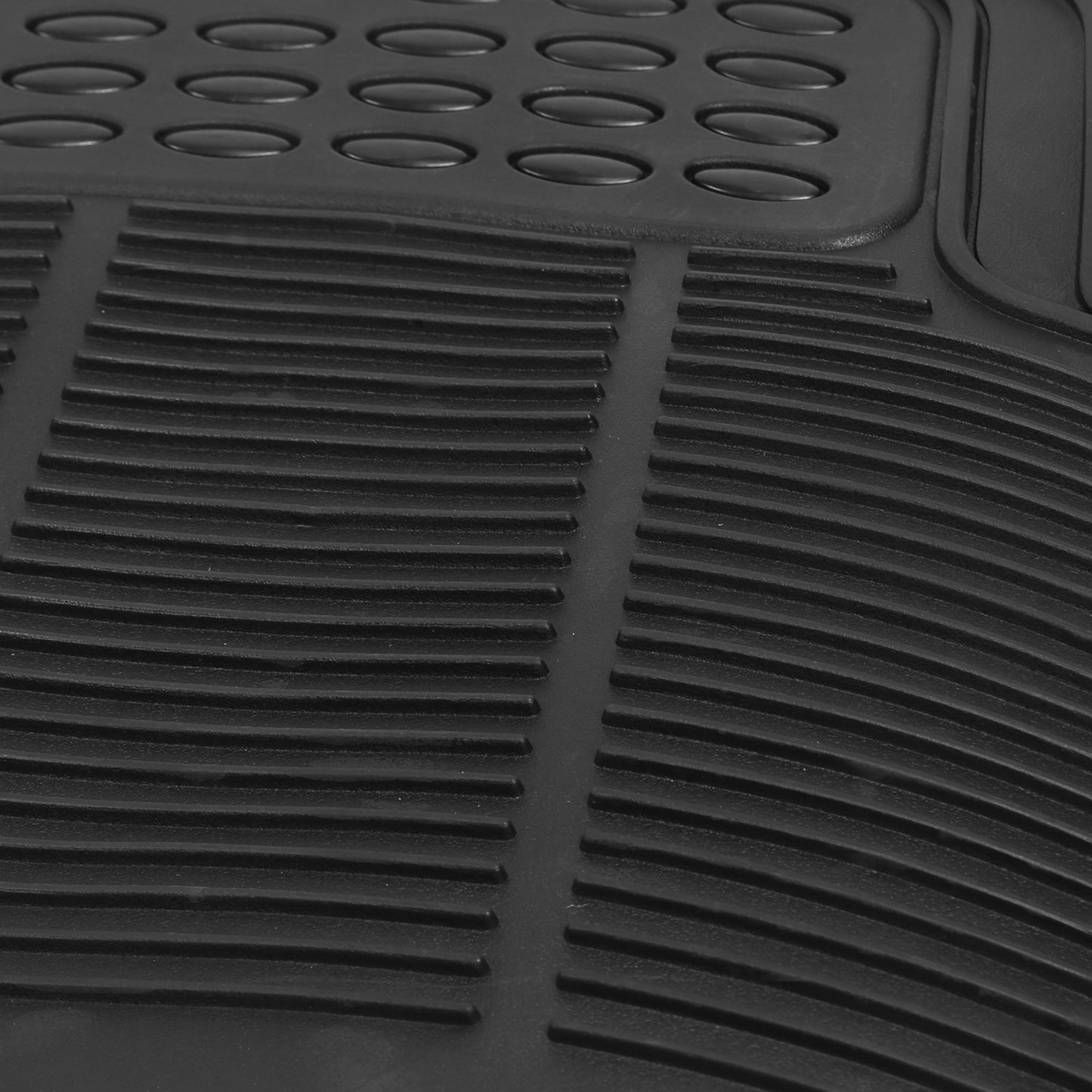 Piece Universal Car Floor Mats Set (Front + Rear) | Trim-to-Fit | Heavy Duty All-Weather PVC/Rubber