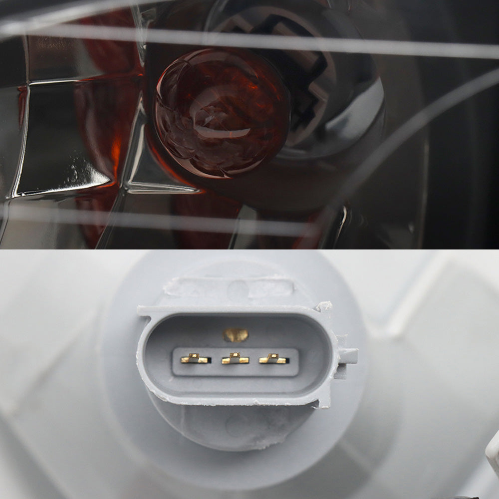 Left Black Headlight Compatible with Peterbilt 337, 386, 387 – With Turn Signal