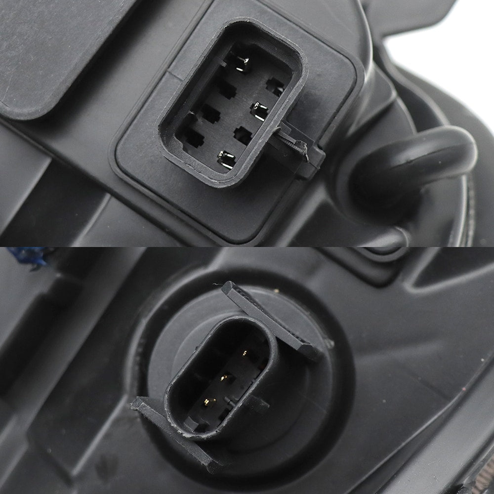 Headlights Assembly Fit For 2004-2017 Freightliner Columbia, Black Housing And Amber Reflector Headlamps, Left And Right Pair Set, Including Halogen Bulbs