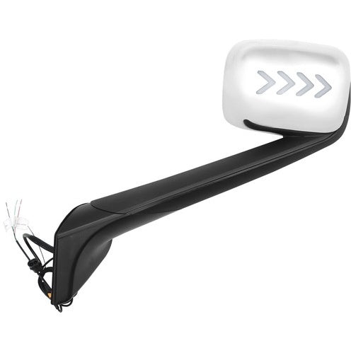 For Freightliner Cascadia 2018–2024 | Pair Chrome Heated Hood Mirror with LED Turn Signal