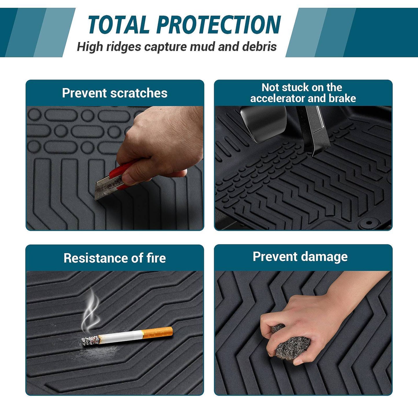 TPE Rubber Car Floor Mats All-Weather For 17-22 CR-V