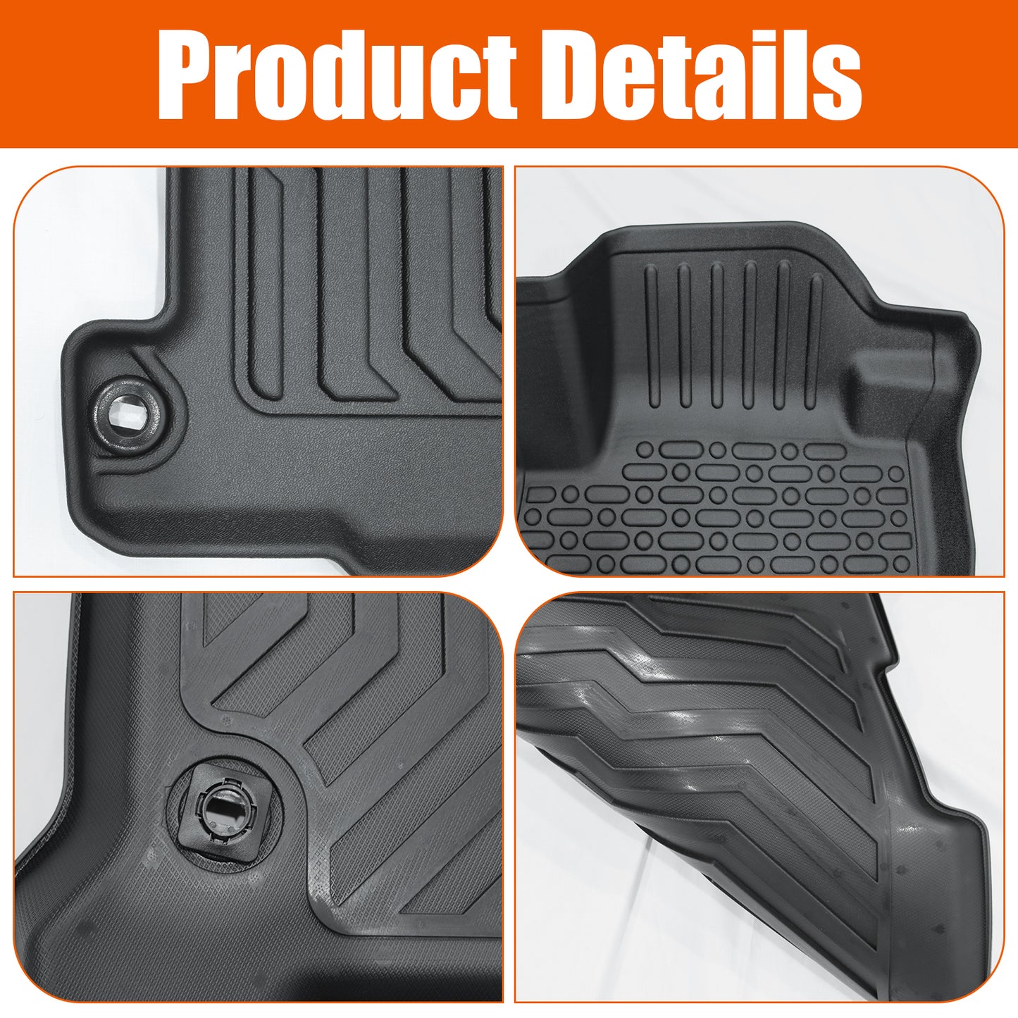 2: All-Weather TPE Rubber Floor Mats Fits Honda Accord 2013–2017
