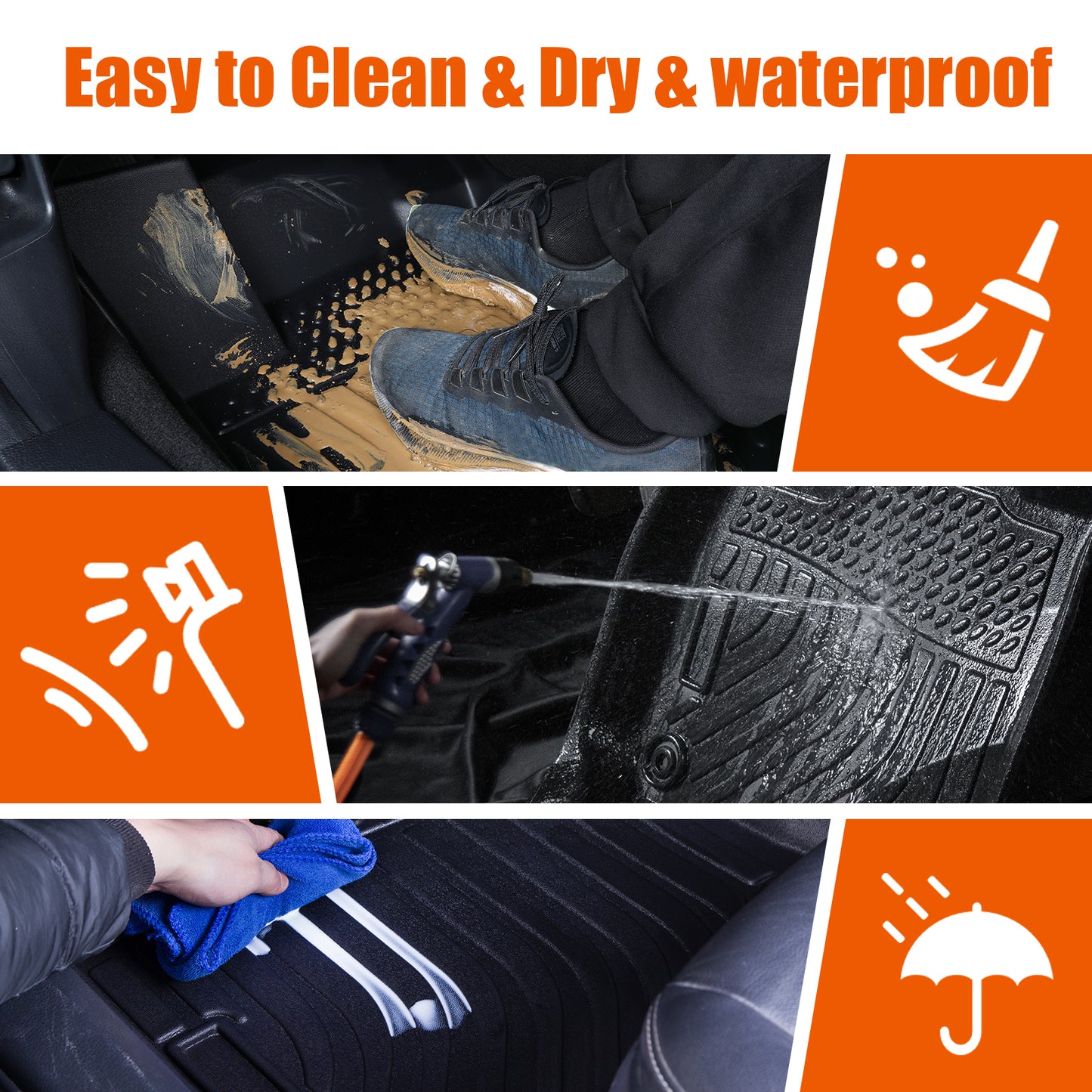 2: All-Weather TPE Rubber Floor Mats Fits Honda Accord 2013–2017