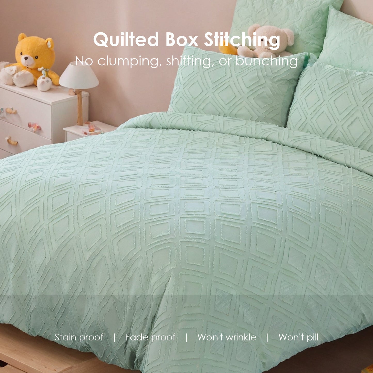 Bohemian Style Quilt Cover Set, Cut Flower Quilt Cover,  Tufted Quilt Cover Three-piece Set, One Quilt Cover And Two Pillowcases,  Washable And Machine Washable Without Shrinkage,  Suitable For Hotels